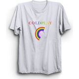 The Fame Coldplay, Rainbow, Rock Metal Müzik Grubu Pamuk Tişört - 3XL - Beyaz