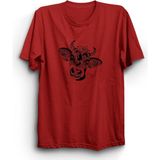 The Fame Cute Cow Sevimli İnek Kırmızı Kadın T-shirt