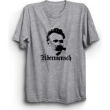 The Fame Friedrich Nietzsche Ubermensch Filozof Gri Kadın T-shirt