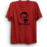 The Fame Friedrich Nietzsche Ubermensch Filozof Kırmızı Kadın T-shirt