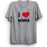 The Fame I Love Mama, Anneler Günü, Mothers Day, Mom Baskılı, %100 Pamuk Tişört - Gri - 10 - 11 Yaş