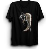 The Fame Indian Woman And Wolf Kızılderili Kadın ve Kurt Siyah Kadın T-shirt