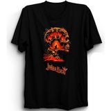 The Fame Judas Priest, Fire, Rock Metal Müzik Grubu %100 Pamuk Tişört - 8 - 9 Yaş - Siyah
