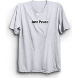 The Fame Just Peace Sadece Huzur Slogan Beyaz Kadın T-shirt