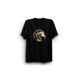The Fame Kızılderili ve Kartal Indian And Eagle Siyah Pamuk Kadın T-shirt