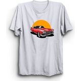 The Fame Klasik Araba American Car Retro Beyaz Kadın T-shirt