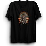 The Fame Kurukafa Live Free Die Hard Skull Siyah Pamuk Kadın T-shirt