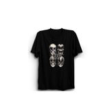 The Fame Kurukafa Temalı 4 Skull Rock Metal Müzik Grubu With Signs Siyah Kadın T-shirt
