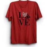 The Fame Love Theatre, Tiyatro Aşkı, Maskeler, Art, Sanat %100 Pamuk Tişört - 2XL - Kırmızı