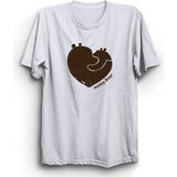 The Fame Mama Bear, Anne Çocuk Ayı, Mom And Child Bear, Anneler Günü %100 Pamuk Tişört - Beyaz - 2XL