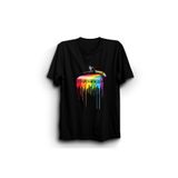The Fame Melting Rainbow And Prism Pink FL Rock Metal Müzik Siyah Kadın T-shirt