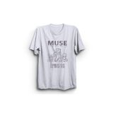 The Fame Muse Temalı Concert Rock Metal Müzik Grubu Beyaz Unisex T-shirt