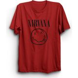 The Fame Nirvana, Black, Smile Rock Metal Grup Tişörtü - 3XL - Kırmızı