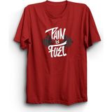 The Fame Pain Is Fuel, Gym, Fitness, Body Building Baskılı, %100 Pamuk Tişört - 8 - 9 Yaş - Kırmızı