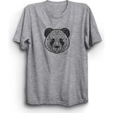 The Fame Panda Mandala Bear Gri Kadın T-shirt
