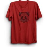 The Fame Panda Mandala Bear Kırmızı Kadın T-shirt