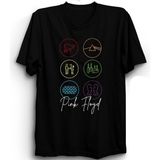 The Fame Pink Floyd Neon Style Rock Metal Grup Tişörtü - 4XL - Siyah