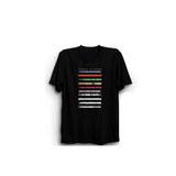 The Fame Radio In Rainbows Line Rock Metal Müzik Grubu Siyah Unisex T-shirt