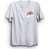 The Fame Rainbow Logo Gökkuşağı Beyaz Kadın T-shirt