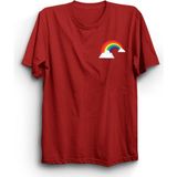 The Fame Rainbow Logo Gökkuşağı Kırmızı Kadın T-shirt