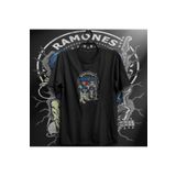 The Fame Ramo Skeletons Rock Metal Grup Siyah Kadın T-shirt