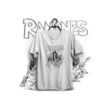 The Fame Ramons Black White Rock Metal Beyaz Kadın T-shirt
