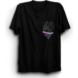 The Fame Renkler ve Kalp Colors And Heart Siyah Kadın T-shirt