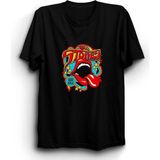 The Fame Rolling Stones Cartoon Rock Metal Tişört - XL - Siyah
