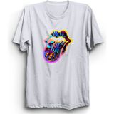 The Fame Rolling Stones Colorful Design Rock Metal Tişört - XL - Beyaz