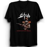 The Fame Sodom, Persecution Mania, Rock Metal Müzik Grubu %100 Pamuk Tişört - Siyah - 5XL