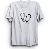 The Fame Steteskop, Doktor, Stethoscope, Doctor Tişört - 2XL - Beyaz