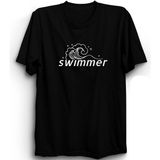 The Fame Swimmer Yüzücü Yüzme Dalga Deniz Swimming Swim Siyah Kadın T-shirt