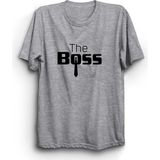 The Fame The Boss Patron Kravat Gri Kadın T-shirt