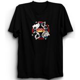 The Fame The Kiss Kiss Kitty Mizah Rock Metal Grup Siyah Kadın T-shirt