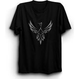 The Fame Tukan Kuşu 777 Sayı Sekanslı Toucan Bird Siyah Kadın T-shirt