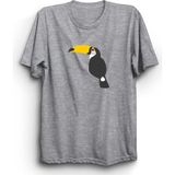 The Fame Tukan Kuşu Şans Bereket Luck Toucan Bird Gri Kadın T-shirt