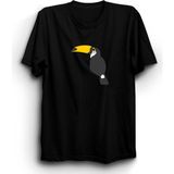 The Fame Tukan Kuşu Şans Bereket Luck Toucan Bird Siyah Kadın T-shirt