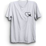 The Fame Uçak Kalp Rota Logo Airplane Heart Route Beyaz Kadın T-shirt