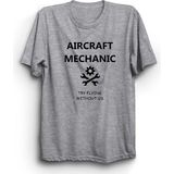 The Fame Uçak Teknisyeni Aircraft Mechanic Mühendis Gri Kadın T-shirt