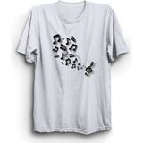 The Fame Uçuşan Notalar Flying Notes Müzik Music Beyaz Kadın T-shirt