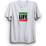 The Fame Women Life Freedom, Kadınlara Yaşam Özgürlüğü, Slogan Tişört - XL - Beyaz