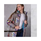 The Farm Animals Farm Animals Oversize Retro Gate Dijital Art Puffer Mont Kadın - XL - Kahve
