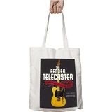 The Fender Telecaster Gitar Iki Tarafı Kalıcı Baskılı Yıkanabilir Okul Plaj Omuz Bez Çantası