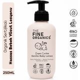 THE FINE ORGANICS Organik Sertifikalı Vegan Bebek Vücut Losyonu, Aloe Vera İçerikli Nemlendirici Bakım Losyonu