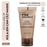 THE FINE ORGANICS Soyulabilir Kolajen Cam Cilt Maskesi, 1 Saat İçerisinde Etkili Niacinamide&Ceramide NP Kolajen Maske
