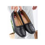 THE FRİDA SHOES ANNE AYAKKABI 1080SİYAH Günlük Ortopedik İçi Hakiki Deri Tokalı Kadın Anne Ayakkabı
