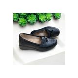 THE FRİDA SHOES Kadın Siyah Topuk Destekli Ortopedik Düz Deri Taban Günlük Anne Ayakkabısı 08
