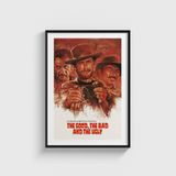 The Good, Bad and Ugly (1966) Film Posteri Tablo Çerçeveli Poster Duvar Dekorasyonu - 30 x 40 - Siyah Çerçeveli