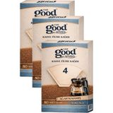 The Good Sparks 3 Paket Filtre Kahve Kağıdı Büyük Boy 4 Numara (3 Paket x 80 Adet) - Kağıt Filtre