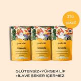 The Good Wild Arı Ekmeği & Polenli Granola | Glutensiz Yulaf Ezmesi | İlave Şekersiz | Yüksek Lif | 3 x 300 Gr - 900 gr